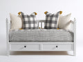 Canapé lit - Bois-Tissu - 192x89x85 cm - Blanc - Style classique avec rangement inférieur
