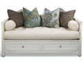 Canapé lit - Bois-Tissu - 190x88x82 cm - Blanc-Écru - Style classique avec rangement inférieur